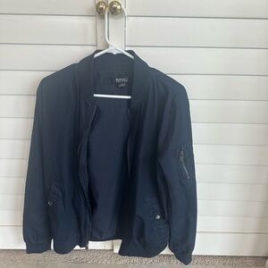Buffalo David Bitton blue mens Medium Bomber Jacket preppy full zip lightweight